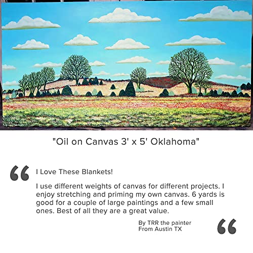 Creative Mark Unprimed Cotton Duck Deluxe Canvas - #12 12oz Folded Canvas - 96" x 6 Yards - Bulk Un-Stretched Duck Canvas Fabric for Artists - color: 12oz, size: 96" x 6 Yards