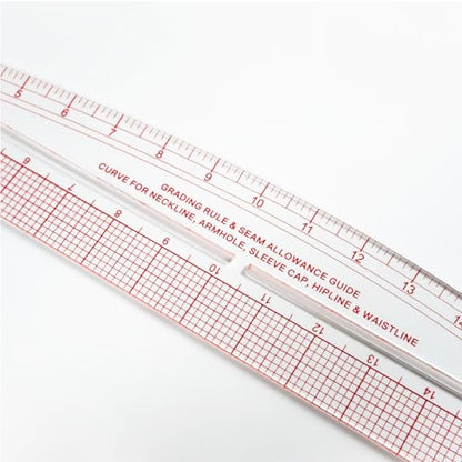 KEARING 29" Styling Design Ruler - Clear Acrylic French Curve Sewing Tool - style: PM6503(29")