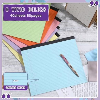 Lincia 6 Pcs Legal Pads Landscape Notebook, Bright Color - color: Bright Color