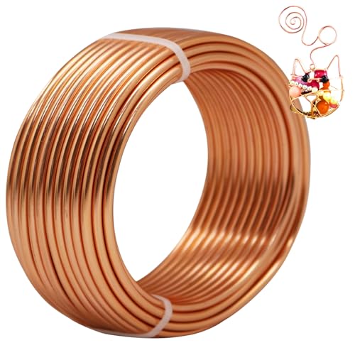 Aluminum Craft Wire, 3mm×11m Bendable Metal Wire for Jewelry Making, Sculpting, Floral Making, Wreath Making, Crafting, Wire Wrapping, Christmas Ornaments (Copper) - color: Copper