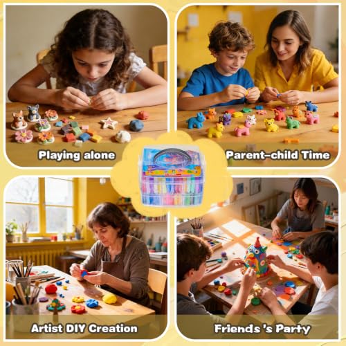 Ixiaoyoo 60 Colors Polymer Clay, Oven Bake DIY Modeling Clay for Kids - color: 60 Colors