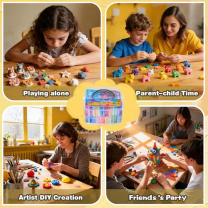 Ixiaoyoo 60 Colors Polymer Clay, Oven Bake DIY Modeling Clay for Kids - color: 60 Colors