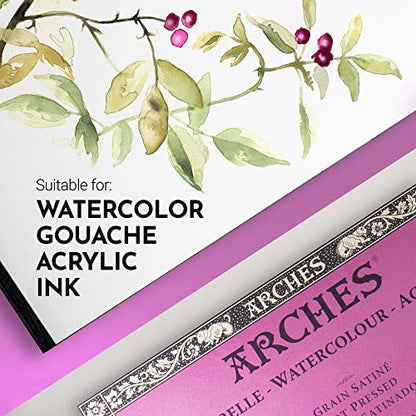 Arches Watercolor Paper Block, Hot Press, 7.9" x 7.9", 140 pound - size: 7.9"x7.9", style: Hot Press