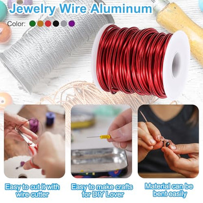 PATIKIL 10 Gauge 2.5 mm Aluminum Craft Wire, 49.2 Ft Metal Wire 6 Roll Armature Bendable Wire for Jewelry Making Metal Wrap DIY, Purple/Silver/Black/Green/Red/Gold - color: Purple/Silver/Black/Green/Red/Gold, size: 10 Gauge