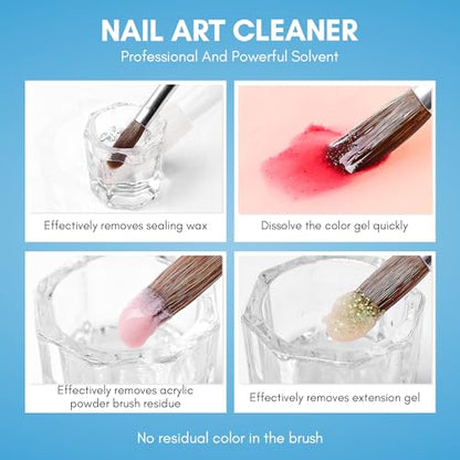 Makartt Nail Art Brushes Cleaner 70ml/2.36 Fl.oz | Nail Polish Brush Bristles Conditioner Restorer Liquid for Solid Gel/Nail Extension/Builder Nail Gel/Dip Powder Manicure - color: Clear-Nail Brush Conditioner