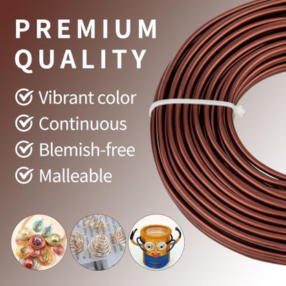 9 Gauge Aluminum Craft Wire, 52.5FT Bendable Armature Wire for Sculpting, Jewelry Making, DIY Crafting, Doll Making, Modelling, Bonsai Training(Copper Brown) - color: Copper Brown