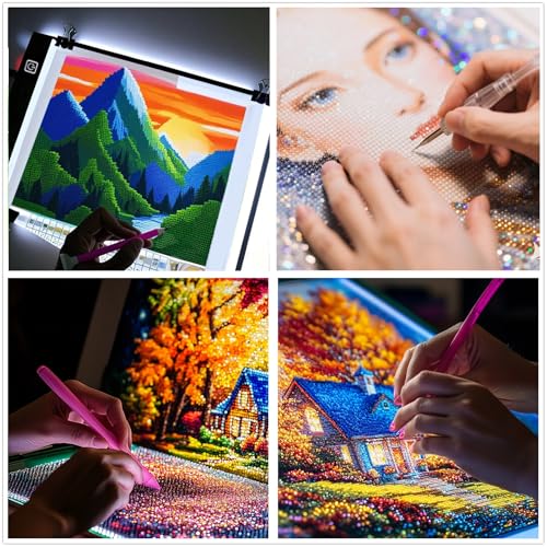 A3 LED Light Pad for Diamond Art, Sketching, Painting - Adjustable Brightness, Sketching, Tracing - USB Powered Complete Art Light Board Kit with Pad Stands and Clips - size: A3 Kit