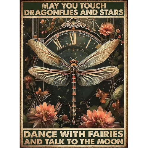 WUDWL Dragonfly Diamond Art Kits for Adult Diamond Painting Kits for Adults | May You Touch Dragonflies Diamond Dots Full Drill Crafts for Gem Art Dot Art for Adults Home Wall Decor for Teens 12x16in - color: DP04854