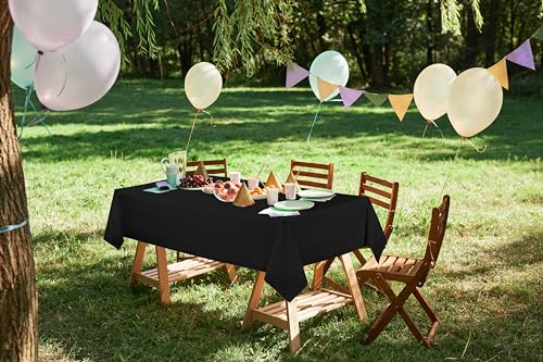 Utopia Kitchen Plastic Table Cloth Disposable (12 Pack - 54x108 Inch) Black Rectangle Tablecloth Waterproof Stain Resistant Party Table Cover | 54x108 Inch Rectangle Tablecloth Waterproof Stain Resistant Party Table Cover - color: Black, size: 54X108 Inch