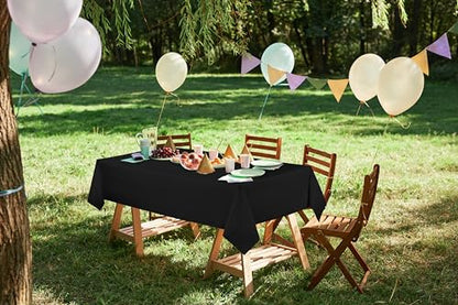 Utopia Kitchen Plastic Table Cloth Disposable (12 Pack - 54x108 Inch) Black Rectangle Tablecloth Waterproof Stain Resistant Party Table Cover | 54x108 Inch Rectangle Tablecloth Waterproof Stain Resistant Party Table Cover - color: Black, size: 54X108 Inch