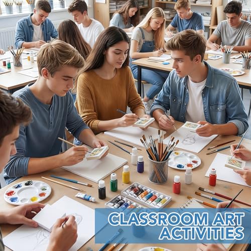 Prudiut Mini Stretched Canvas 30 Pack, 2 x 2 Inch, White | Primed cotton canvas, compact size, for acrylic oil tempera gouache, painting crafts classroom use