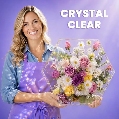 LET'S RESIN 34oz Crystal Clear Epoxy Resin, Casting Resin for Beginners | 2 Part Resin and Hardener for Crafts, Bubble Free & Low Odor, Anti-Yellowing, Casting Molds, Jewelry, Art, Easy to Mix - size: 34oz