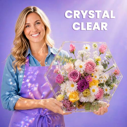 LET'S RESIN 34oz Crystal Clear Epoxy Resin, Casting Resin for Beginners | 2 Part Resin and Hardener for Crafts, Bubble Free & Low Odor, Anti-Yellowing, Casting Molds, Jewelry, Art, Easy to Mix - size: 34oz