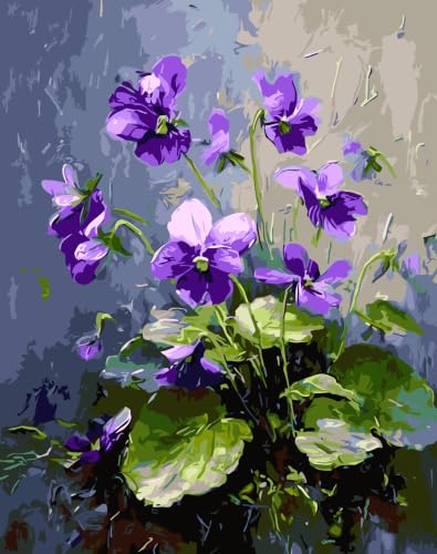 Violet Paint by Numbers Kit for Adults Beginner,Wall Crafts 16 X 20 inch - color: MT6547