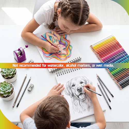 KLASIT 9"x12" Sketch Book,Top Spiral Sketchbook,100 Sheets(68lb/100gsm) | Acid-Free Drawing Paper Pad,For Painting,Sketching,Professional Art Supplies,Adults,Artists And Beginners