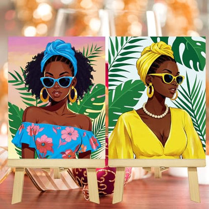 Nuberlic 10Pcs Pre Drawn Canvas to Paint for Adults Sip n Paint Hot Girl Hawaii Summer Theme Painting Kits Pre Stretched Canvas Girls Night Out Outline Boards for Beginners Students Party Favor 8x10 - size: 8x10, style: Hot Girls Summer