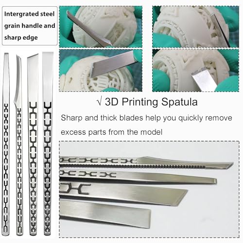 Precision 3D Printer Tool set with Deburring Tool, 3D Printer Spatula,Craft Knife,hand File,Carving Knife,Storage Box Suitable for Sanding, Carving, Modeling, Cutting, Scraping Deburring kit