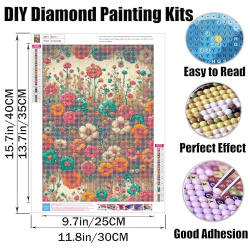 GMETINC Diamond Painting Kits for Adults, Flower DIY 5D Diamond Art Kits Full Drill Diamond Dots Paintings with Diamonds Gem Art and Crafts Home Decor 12x16inch - color: Flower -1