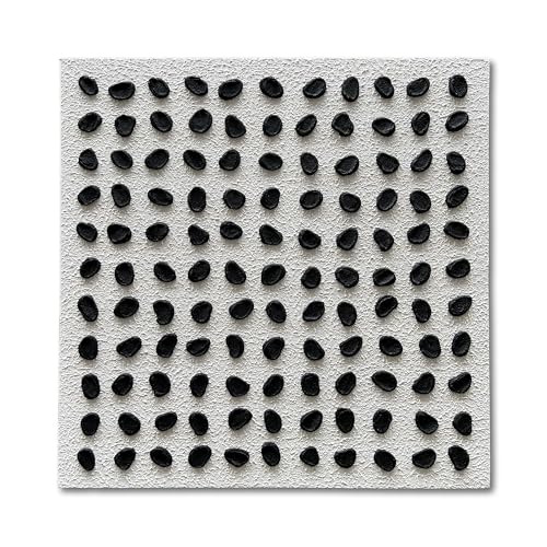 Art Hand-Drawn Black and White Abstract Art Oil Painting. Modern Style Art on Canvas. Decorative for Home Wall. 24x24 inches - color: Yi119