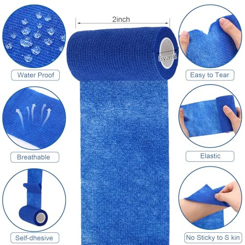 Treela 36 Pcs Self Adherent Bandage 4" X 5 Yard Wrap Breathable | Cohesive Bandage Elastic Adhesive Tape for Stretch Athletic Sports Wrist Ankle - color: Classic Color, size: 4" X 5 Yard