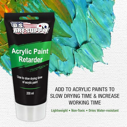 U.S. Art Supply Acrylic Paint Retarder Medium, 200ml Tube (6.7 Ounces) | Acrylic Retarder Provides Longer Painting Time