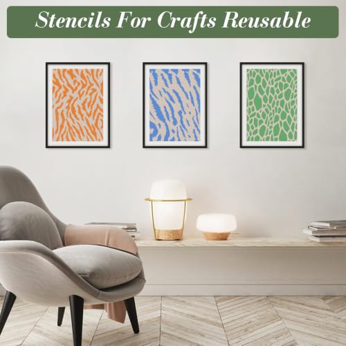 Texture Stencils for Crafts Reusable 12Pcs Stencils(8.2X5.8 Inch) - color: Texture 18
