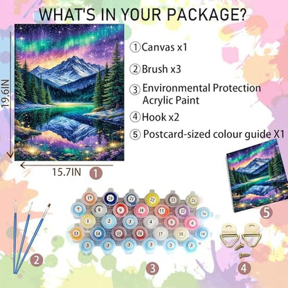 Arttoplus Starry Night Paint by Numbers Kit for Adults Beginner 16x20 inch - color: MT22611-US