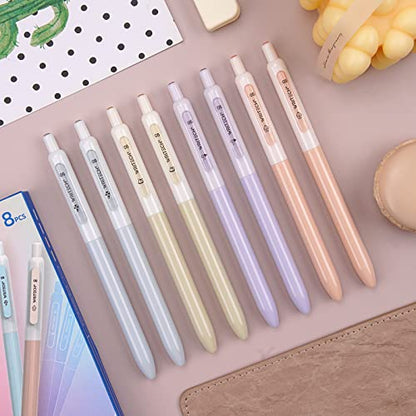 WRITECH Gel Pens Fine Point: 0.5mm Black Silent Click Needle Tip 8ct - color: Black-8ct