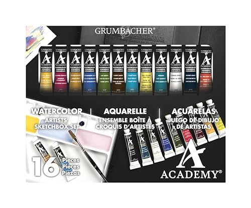 Grumbacher Academy Watercolor Paint, 7.5ml/0.25 oz. Tube, 12-Color Set (2012) - color: 12-Color Set