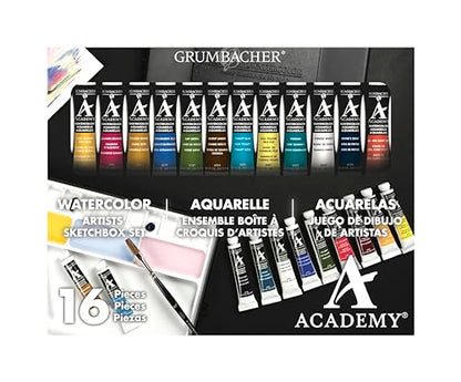 Grumbacher Academy Watercolor Paint, 7.5ml/0.25 oz. Tube, 12-Color Set (2012) - color: 12-Color Set