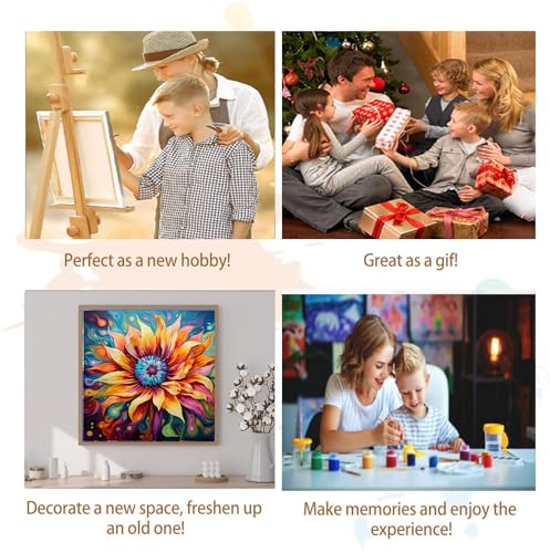 Artunion Framed Paint by Numbers Kit for Adults Beginners & Kids Ages 8-12,Blossom Flower Paint by Number with Frame, Floral Paint by Numbers Kit on Canvas 10 * 10 Inch Without Easel - color: ZXT-237-F