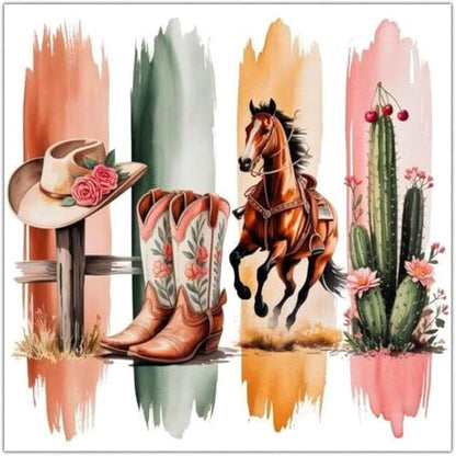 Gemozaic Western Paint by Numbers Kit for Adults, 16 x 16 INCH, Unframed - color: MT22997