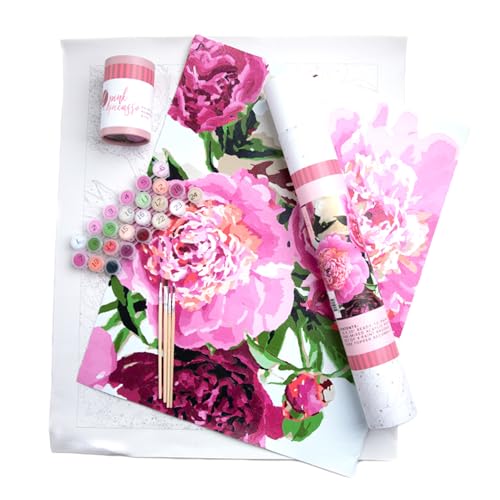 Pink Picasso Paint by Number Kit, for Adults & Teens,16x20, Magic Magenta | Botanical Floral Collection, Acrylic Paints and Brushes included, Pre-printed high quality canvas, DIY art kit, Gift-ready - color: Magic Magenta