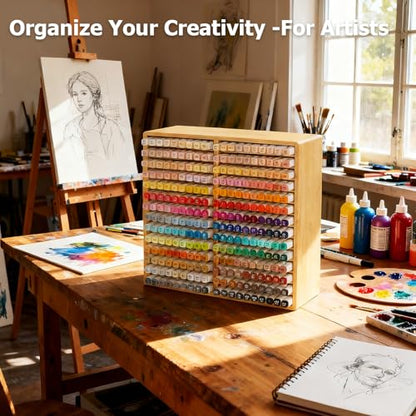280 Marker Organizer, Bamboo Wooden Storage for Alcohol Markers Pens Pencils, No Assembly, Large Desk Holder for Artists Teachers Students, Classroom Office Art Supply (A No Drawer) - style: A No Drawer