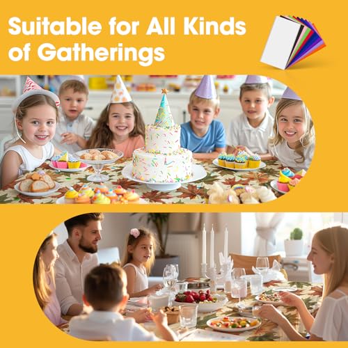 Niuara Fall Maple Plastic Table Cloth Disposable, 4 Pack, 54 x 108 in | Rectangle, 6 ft Tables, Fall Thanksgiving Party, Holiday Gathering - color: Fall Maple, size: 54" x 108" - 4 Packs