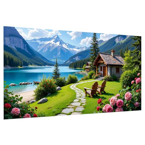 JOOZ Large Diamond Art Kits for Adults 5D Landscape Diamond Painting Kits Full Drill Mountain Diamond Art Painting Kits Flower Gem Painting Kits for Gift Home Wall Decor 2.7.5x15.7 Inch - color: Mountain 059