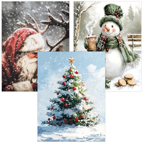 3 Pack Christmas Diamond Art Kits for Adults Christmas Diamond Painting Kit - color: 3 PC Christmas, size: 11.8x15.7in(30x40cm)