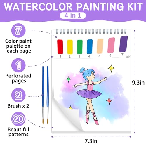 SOCOLER Paint with Water Coloring Books for Kids & Toddlers,Princess &Party | Mess Free Watercolor Painting Set, Water Color Painting Book,Craft Art Kit, Boys & Girls Birthday Gift, Travel Activity Toy - style: Princess and Party