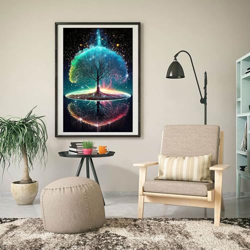 Diamond Art Painting Kits for Adults - Tree of Life Full Drill Diamond Dots Paintings for Beginners, Round 5D Paint with Diamonds Pictures Gem Art Painting Kits DIY Adult Crafts Kits 12x16inch - color: clear