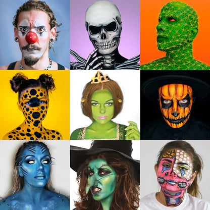 CCbeauty Professional 36 Colors Face Body Paint, Large Cream Face Painting Palette Kit, Non Toxic Hypoallergenic FacePaint for Halloween SFX Special Effects Costume Cosplay Makeup - color: 01