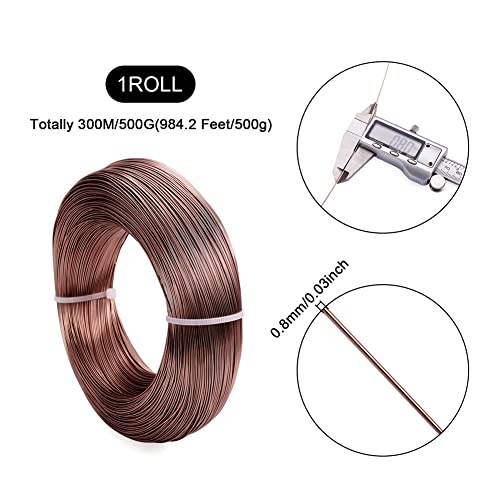 Cheriswelry 980 Feet 20 Gauge Camel Aluminum Wire Bendable Metal Craft Wire Flexible Soft Jewelry Beading Wire 0.8mm for Sculpting Armature Artistic Floral Garden Wrapping DIY Craft - color: Camel, size: 20 Gauge(0.8mm)
