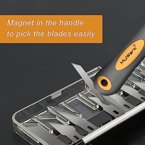MulWark 136-Piece Precision Hobby Knife Set with Blade Storage Magnetic Handle - Portable Exacto Knife for Modeling & Crafting, Includes Chiseling, Stencil Edge & Fine Point Blades, 120#11 Blades - style: 136-Piece Precision Hobby Knife Set