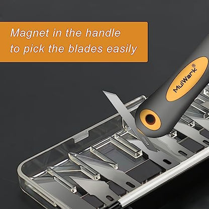 MulWark 136-Piece Precision Hobby Knife Set with Blade Storage Magnetic Handle - Portable Exacto Knife for Modeling & Crafting, Includes Chiseling, Stencil Edge & Fine Point Blades, 120#11 Blades - style: 136-Piece Precision Hobby Knife Set