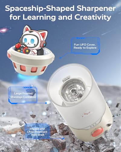 JUPITEARTH Electric Pencil Sharpener for Classroom, Auto in & Out, Pink - color: Pink