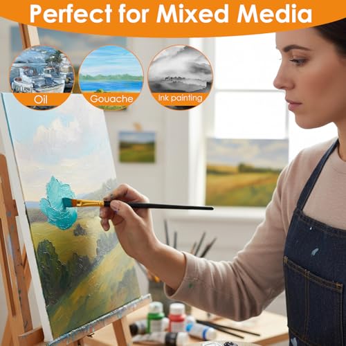 JJUNW 20 Pcs Small Brush Bulk for Detail Painting, Watercolor Paint Brushe Bulk Paint-Brushes Set for Acrylic Painting Oil Watercolor Face Nail Art Canvas Miniature Detailing & Rock-Painting
