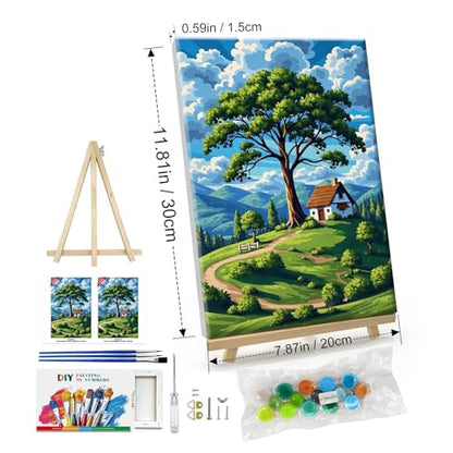 ATDMS Landscape Paint by Numbers Kit for Adults with Frame, 8x12 Inch - color: Landscape 274