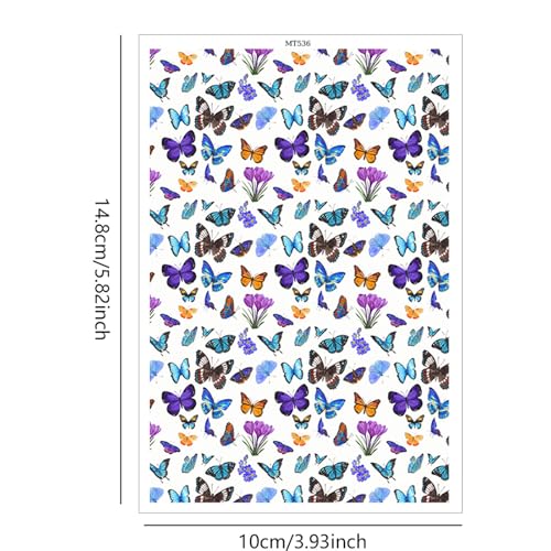 10 Pcs Butterflies Clay Transfer Paper for DIY Art Crafts, Butterfly Floral Water Polymer Clay Transfer Paper Sheets for Polymer Clay Jewelry Earrings Making Supplies 5.82X3.93 inch - color: Butterflies
