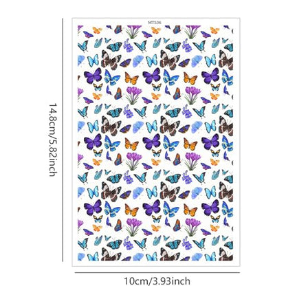 10 Pcs Butterflies Clay Transfer Paper for DIY Art Crafts, Butterfly Floral Water Polymer Clay Transfer Paper Sheets for Polymer Clay Jewelry Earrings Making Supplies 5.82X3.93 inch - color: Butterflies