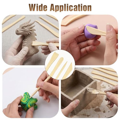 Lainballow 100 Pcs Clay Tools Kit, Plastic Pottery Tools, Clay Sculpting Tools, Double Ended Clay Carving Tools, Modeling Clay Tools Bulk for Carving Shaping Embossing for Beginners Hobbyists Artists