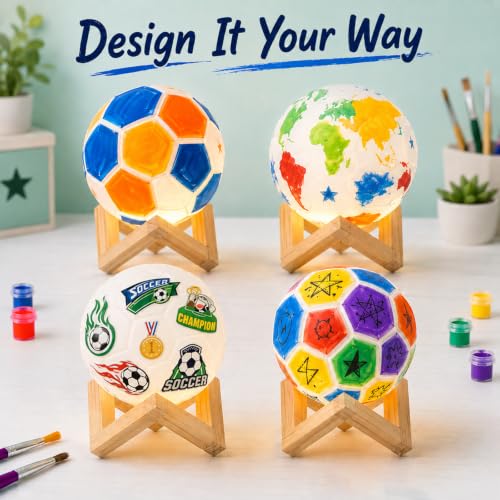 Soccer Ball Lamp Kit, 3D Night Light, Crafts for Kids, Gifts for Boy 4-12 - style: Soccer Ball